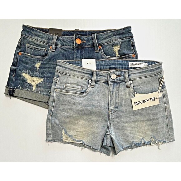Blank NYC Womens Denim Jean Shorts SIZE 25 BUNDLE Distressed Raw‎ Hem 2 PAIR! - Picture 2 of 16